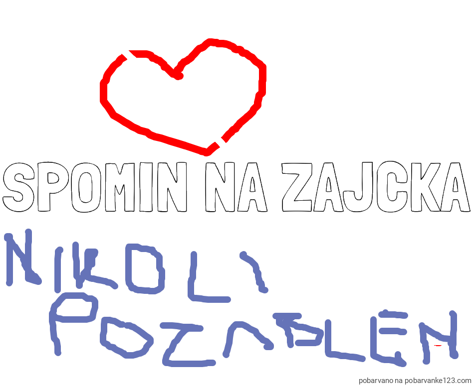 POBARVANA POBARVANKA - Pobarvanka imena SPOMIN NA ZAJČKA