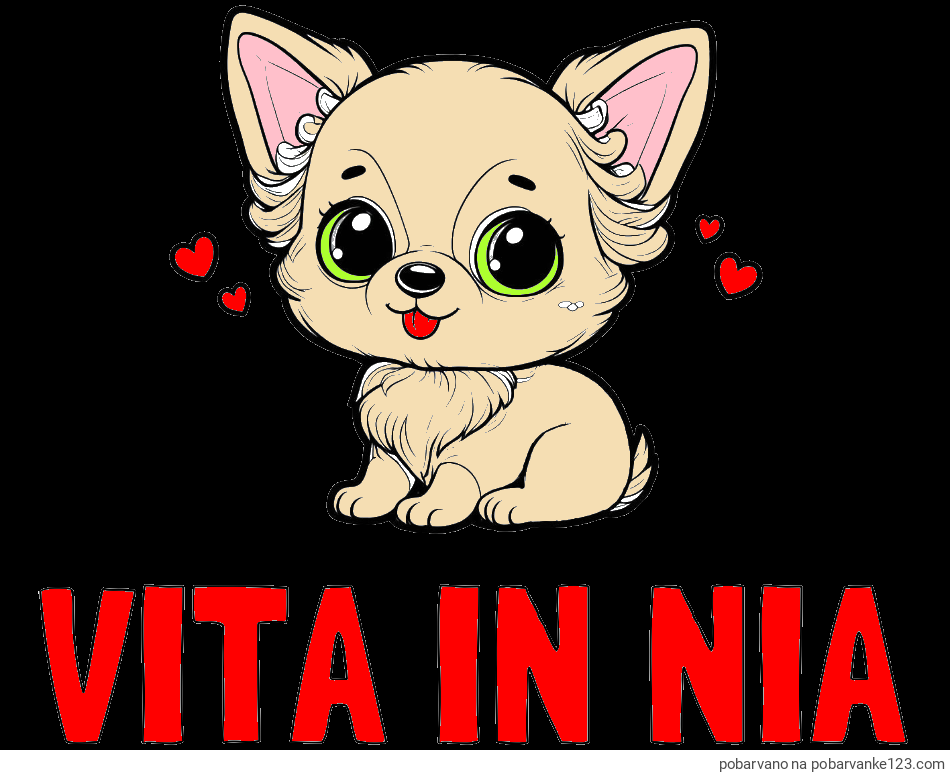 POBARVANA POBARVANKA - Pobarvanka imena VITA IN NIA in pobarvanka čivave