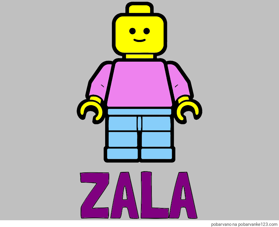 POBARVANA POBARVANKA - Pobarvanka imena ZALA in pobarvanka LEGO figurice fanta