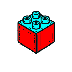 Pobarvana pobarvanka - Pobarvanka LEGO kocke