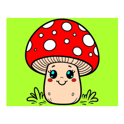 POBARVANA POBARVANKA - Pobarvanka ljubke gobe