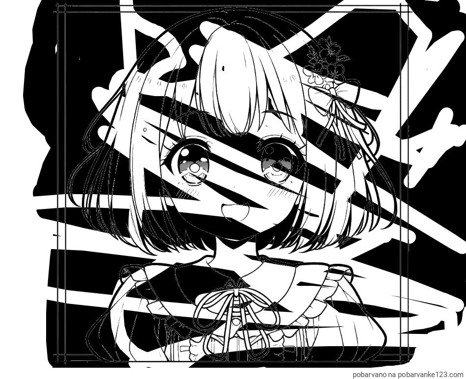 POBARVANA POBARVANKA - Pobarvanka ljubke punčke v anime slogu