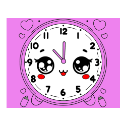 Pobarvana pobarvanka - Pobarvanka ljubke ure