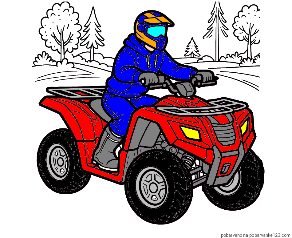 POBARVANA POBARVANKA - Pobarvanka motorista na štirikolesniku