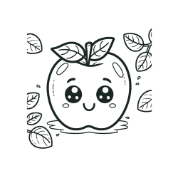 Pobarvana pobarvanka - Pobarvanka nasmejane jabolke