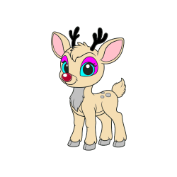 Pobarvana pobarvanka - Pobarvanka nasmejanega jelenčka Rudolfa