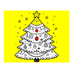 Pobarvana pobarvanka - Pobarvanka novoletne jelke