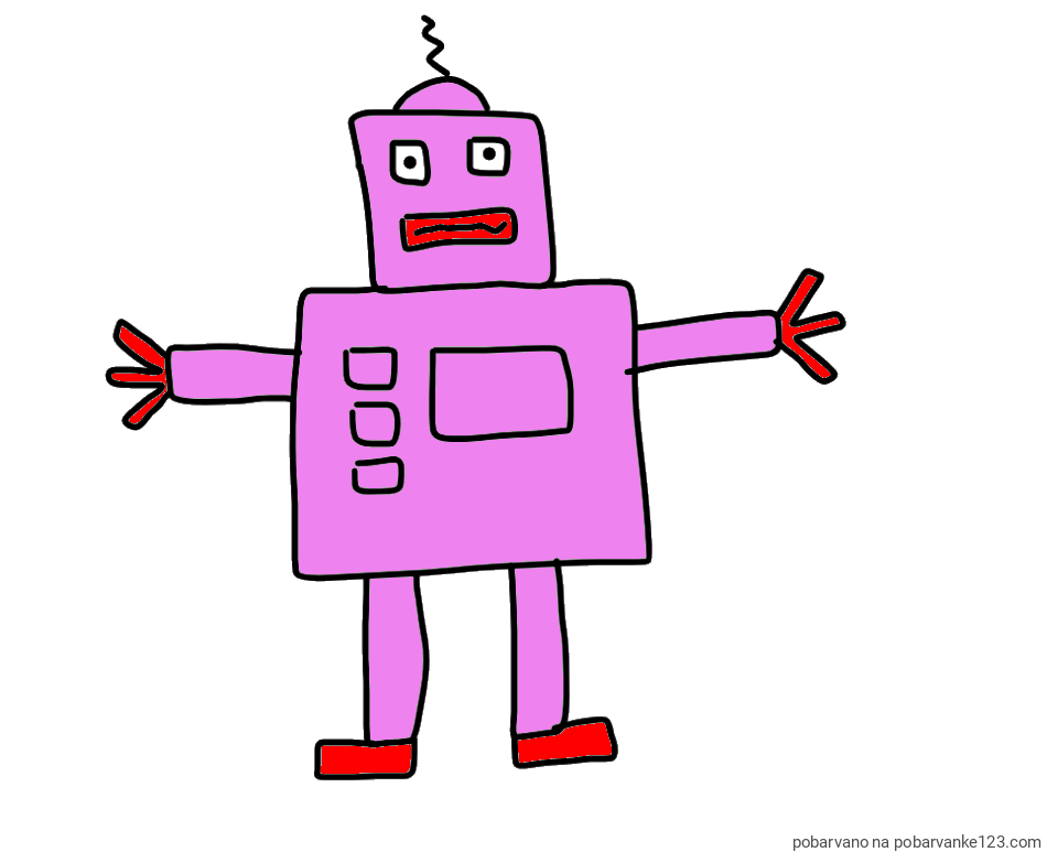POBARVANA POBARVANKA - Pobarvanka preprostega ROBOTA 🤖