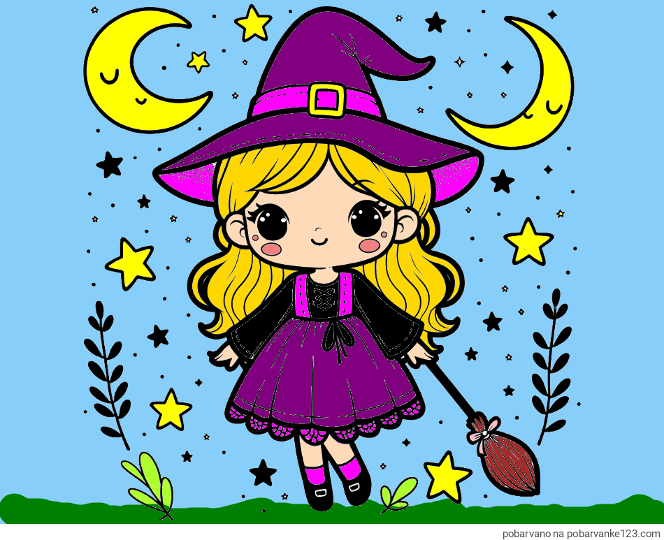 POBARVANA POBARVANKA - Pobarvanka prikupne čarovnice