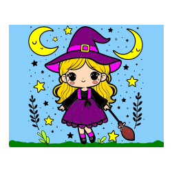 Pobarvana pobarvanka - Pobarvanka prikupne čarovnice