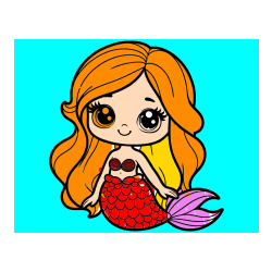 Pobarvana pobarvanka - Pobarvanka prikupne morske deklice