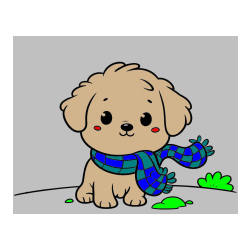 Pobarvana pobarvanka - Pobarvanka prikupnega psička