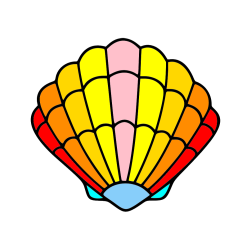 Pobarvana pobarvanka - Pobarvanka školjke