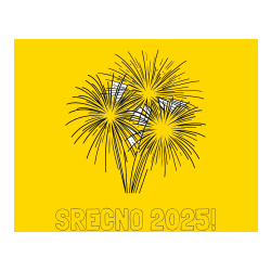 Pobarvana pobarvanka - Pobarvanka SREČNO 2025! in lepa pobarvanka ognjemeta