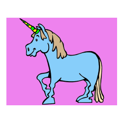 Pobarvana pobarvanka - Pobarvanka veselega samoroga