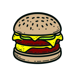 POBARVANA POBARVANKA - Preprosta pobarvanka hamburgerja