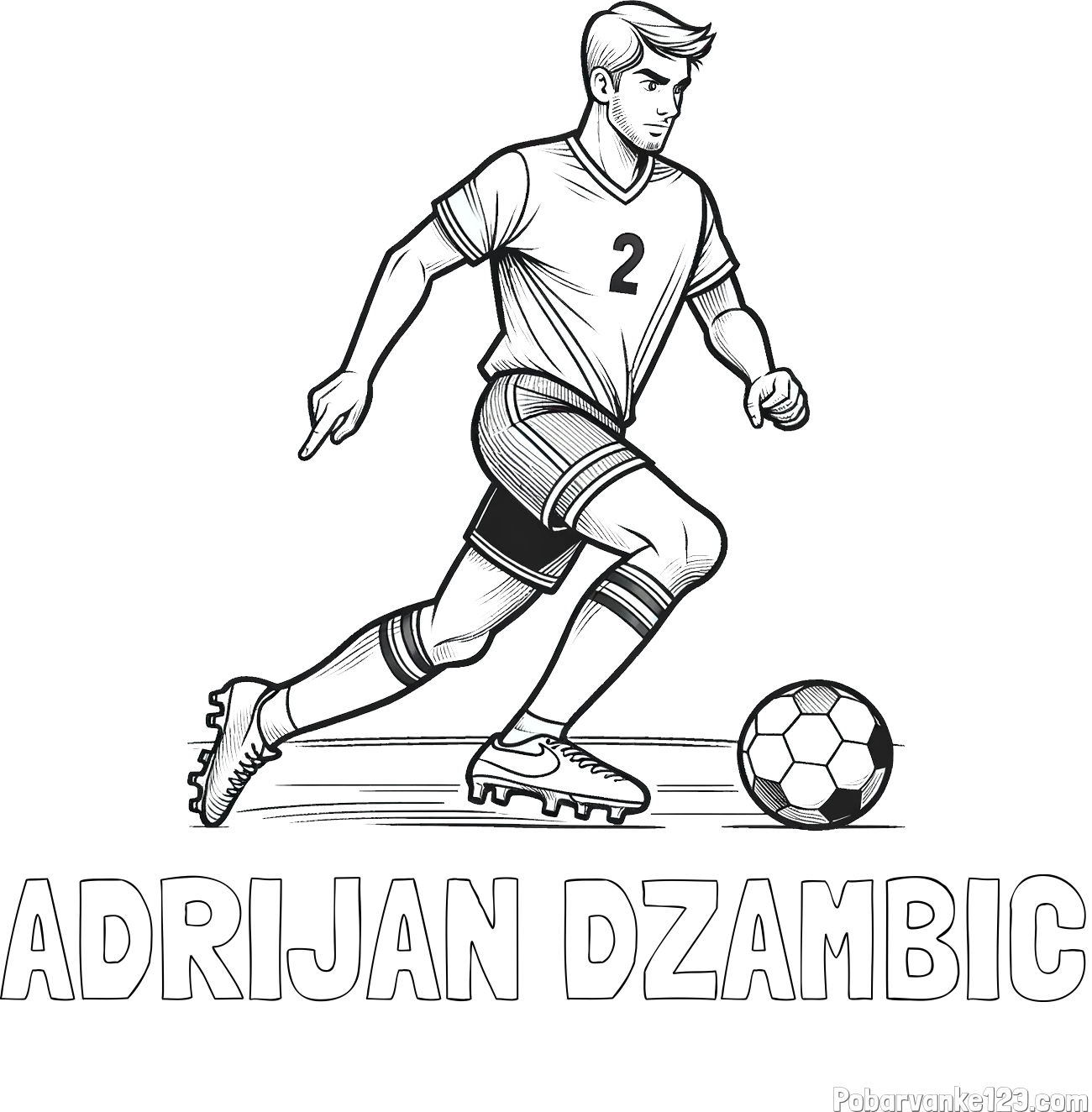 Pobarvanka imena ADRIJAN DŽAMBIĆ in pobarvanka nogometaša