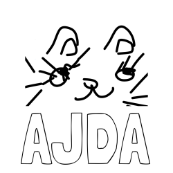 Online izdelana pobarvanka - Pobarvanka imena AJDA in muca maca.