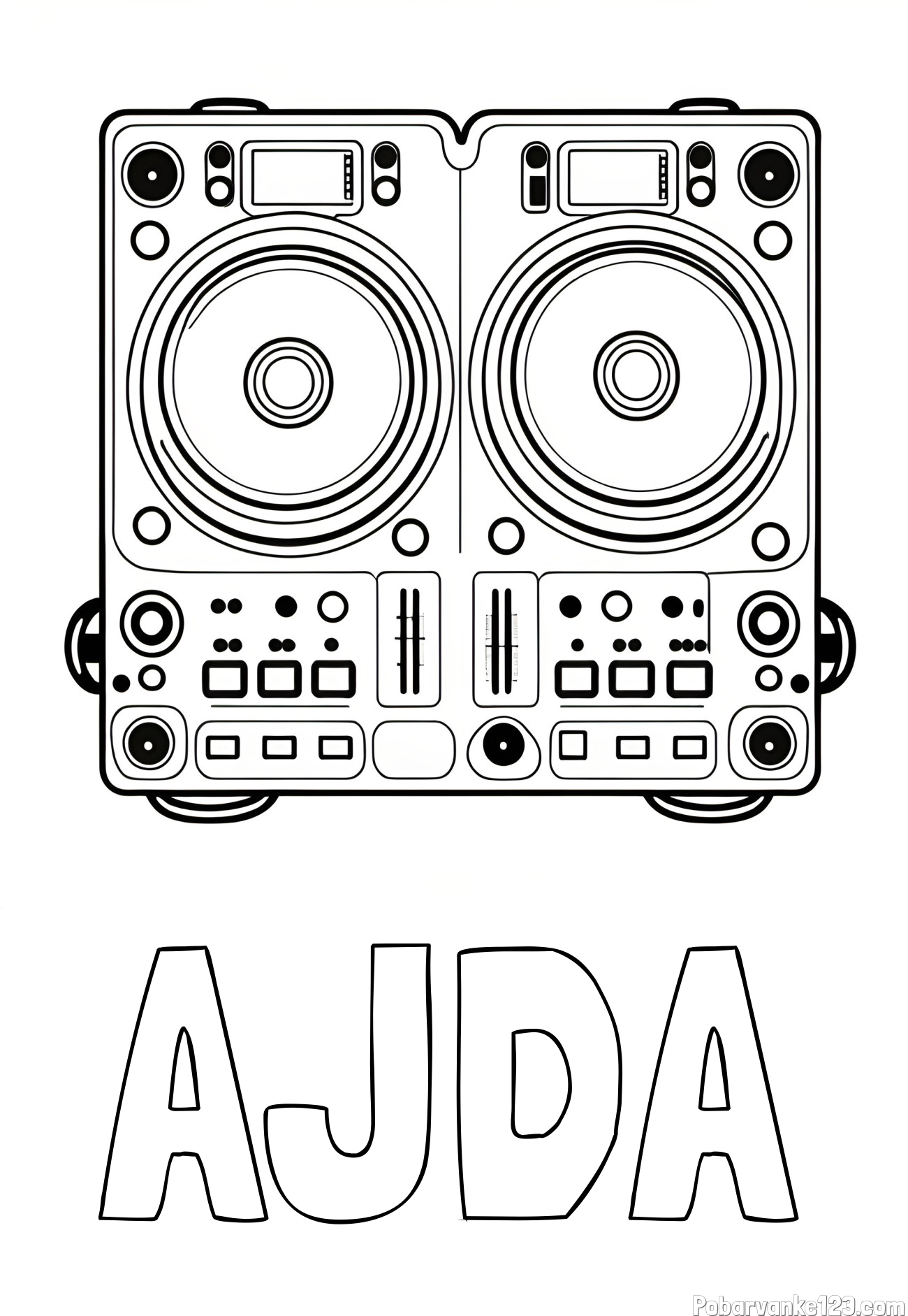 Pobarvanka imena AJDA in pobarvanka DJ MIXER