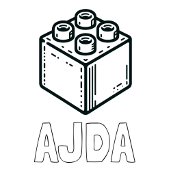 Online izdelana pobarvanka - Pobarvanka imena AJDA in pobarvanka LEGO kocke