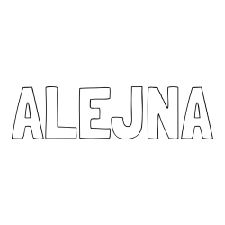 Online izdelana pobarvanka - Pobarvanka imena ALEJNA