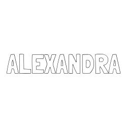 Online izdelana pobarvanka - Pobarvanka imena ALEXANDRA