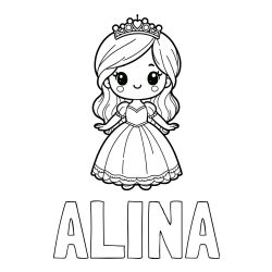 Pobarvanka imena ALINA