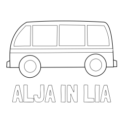 Online izdelana pobarvanka - Pobarvanka imena ALJA IN LIA in avtobus