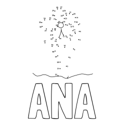 Online izdelana pobarvanka - Pobarvanka imena ANA in Črtna pobarvanka cvetlice