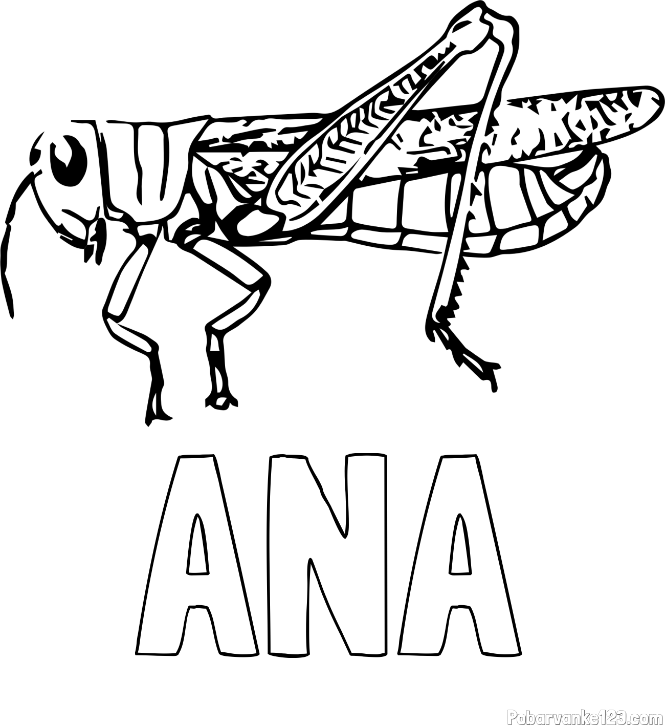 Pobarvanka imena ANA in pobarvanka kobilici