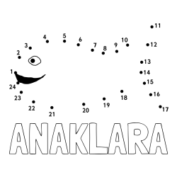 Online izdelana pobarvanka - Pobarvanka imena ANAKLARA in pobarvanka ribe - poveži številke