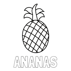 Online izdelana pobarvanka - Pobarvanka imena ANANAS in pobarvanka ananasa