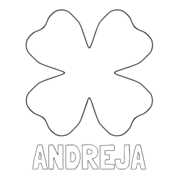 Online izdelana pobarvanka - Pobarvanka imena ANDREJA in pobarvanka štiriperesna deteljica