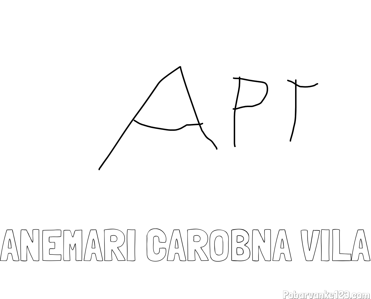 Pobarvanka imena ANEMARI ČAROBNA VILA in I LOVE APT