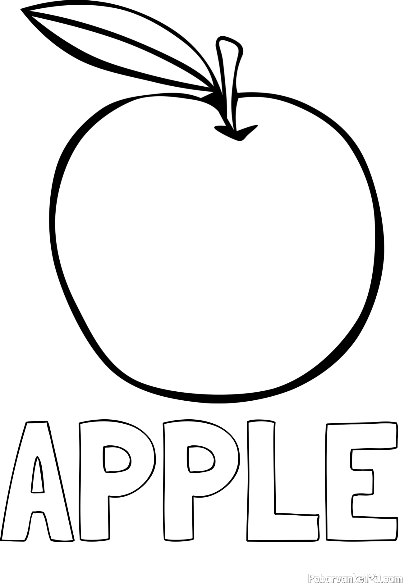 Pobarvanka imena APPLE in otroška pobarvanka jabolke