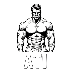 Online izdelana pobarvanka - Pobarvanka imena ATI in pobarvanka bodybuilder-ja