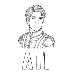 Online izdelana pobarvanka - Pobarvanka imena ATI in pobarvanka princa