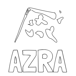 Pobarvanka imena AZRA in copic in packe