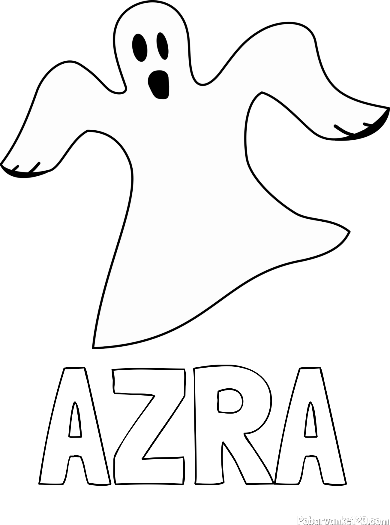 Pobarvanka imena AZRA in pobarvanka duha