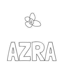 Pobarvanka imena AZRA in rozica