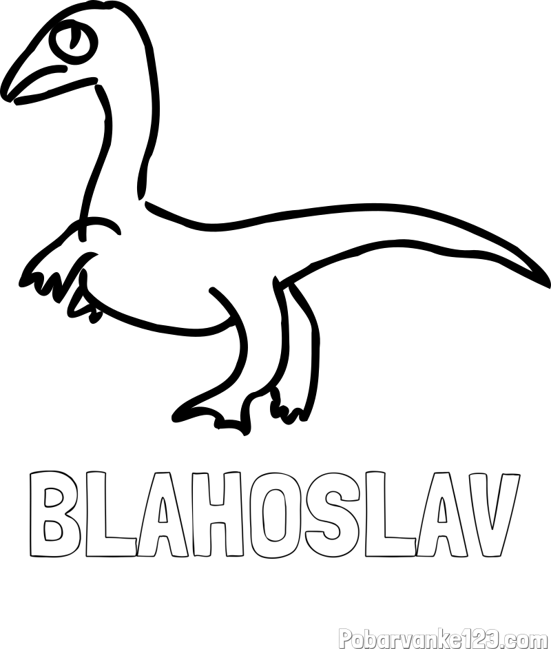 Pobarvanka imena BLAHOSLAV in pobarvanka žalostnega dinozavra