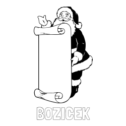 Pobarvanka Božička s seznamom želja