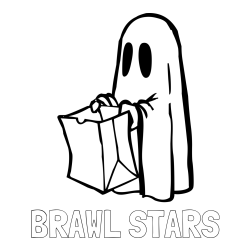 Online izdelana pobarvanka - Pobarvanka imena BRAWL STARS in otroška pobarvanka duhca