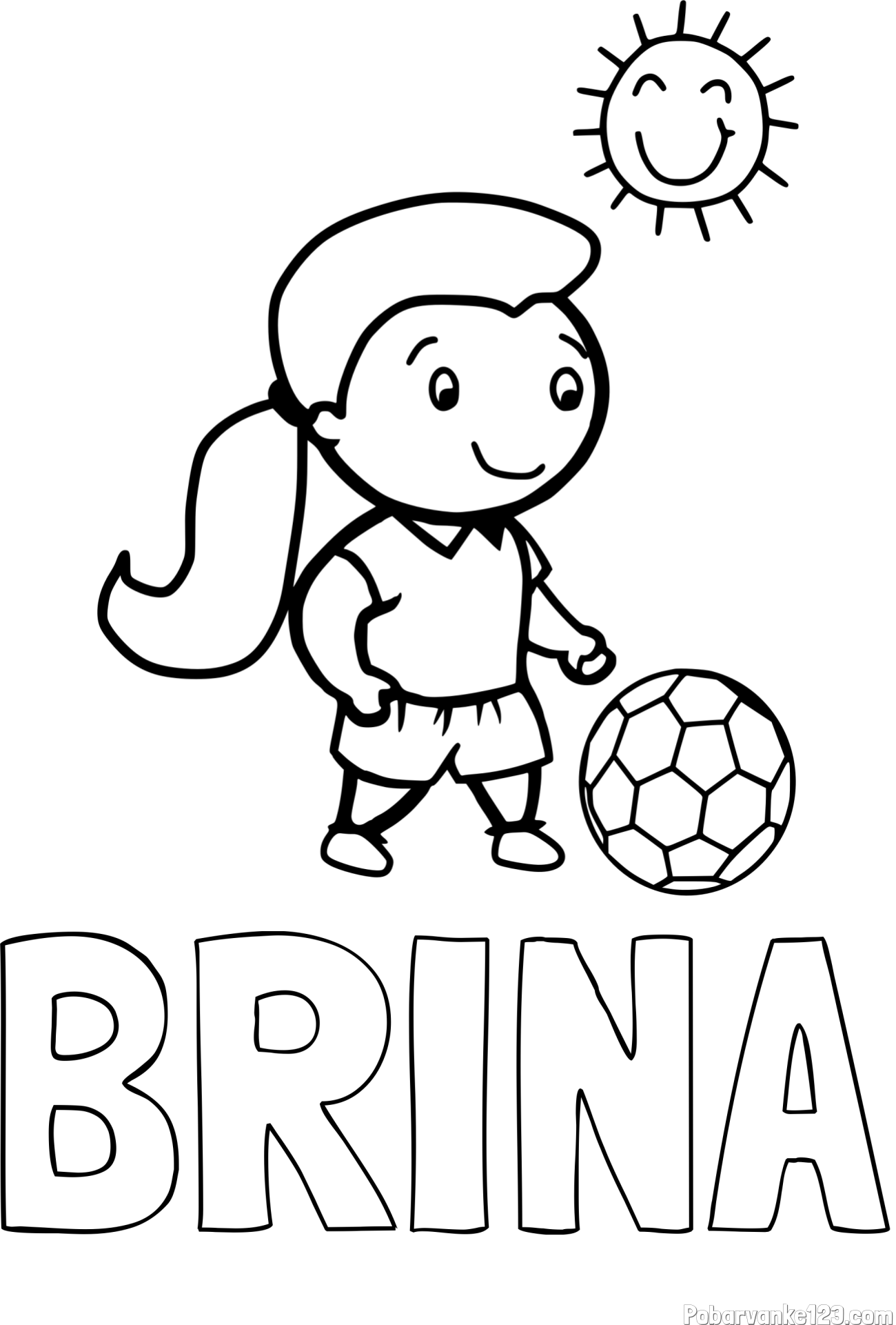 Pobarvanka imena BRINA in pobarvanka nogometašice
