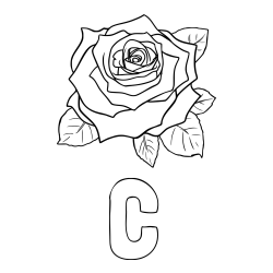 Online izdelana pobarvanka - Pobarvanka imena C in pobarvanka vrtnice