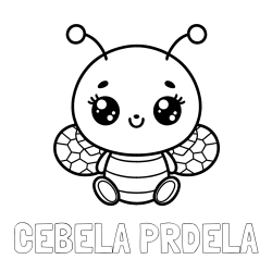 Online izdelana pobarvanka - Pobarvanka imena ČEBELA PRDELA in otroška pobarvanka ljubke čebele