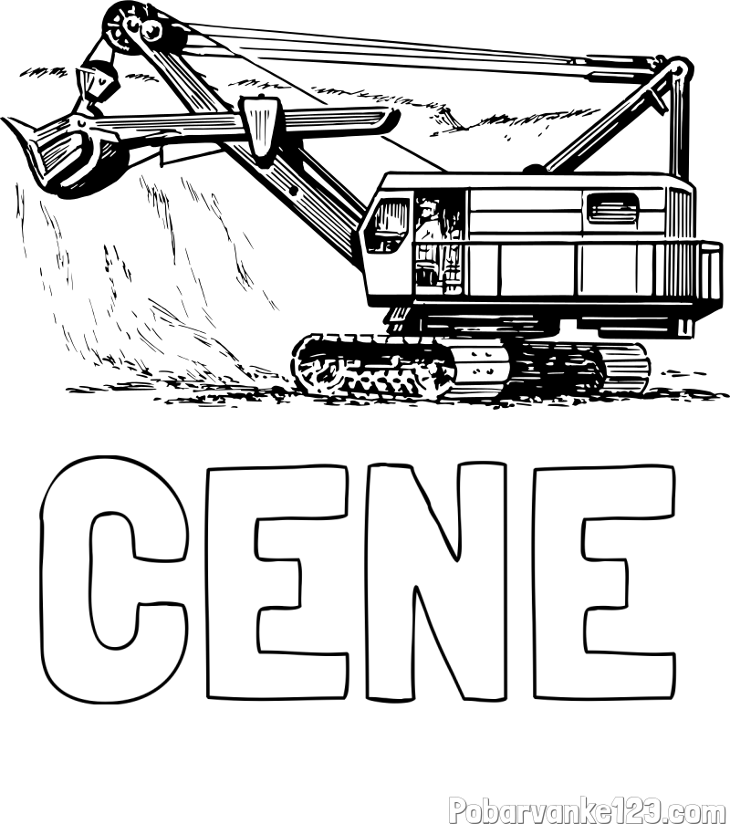 Pobarvanka imena CENE in pobarvanka bagra 2