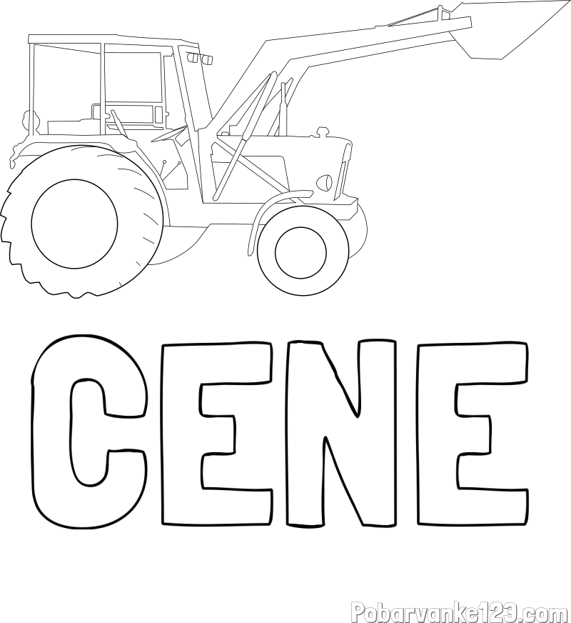 Pobarvanka imena CENE in traktor 2