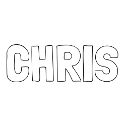 Online izdelana pobarvanka - Pobarvanka imena CHRIS