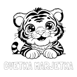 Online izdelana pobarvanka - Pobarvanka imena CVETKA MARJETKA in pobarvanka tigrček